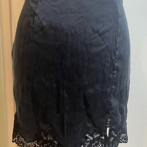 Fleur du Mal Black Lace-Hem Pencil Skirt